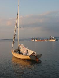 A small well-equipped sailboat, fairly tall rigging with a centerboard. Bought in Manila from Stephen Groff. The boat originally came from <br>Canada and was brought to Bataan area, Philippines, then to my place in Anilao, Batangas. It was then shipped to Nesodden, Norway and finally<br>sold and moored at Hoved&oslash;, Oslo. I capsized a couple of times both in Balayan Bay and outside Blylaget in Bundefjorden. Sailing solo it<br>was difficult to get it upright and drained (it had a automatic draining system, but this required some speed which was difficult to reach with<br>the boat full of water).