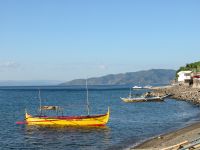 Balayan Bay is a semi-circular, fairly big body of water. It includes the coastline from Maricaban Island and the tip of Calumpan Peninsula to the southwest, to the towns of Taal and Lemery to the east and Calatagan and Cape Santiago to the northwest.