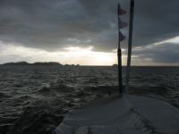 Returning to Tamarind Beach in the late afternoon.