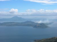 Taal lake is a huge volcanic crater, with an island in it which has a crater with a lake...