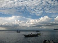 Moored bankas in Balayan Bay.