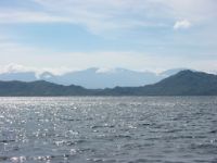 Maricaban Island and Mindoro seen from Calumpan Peninsula.