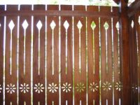 The stairs to the second floor were originally not walled in, however a semi-open wall of carved planks were installed later on.